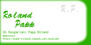 roland papp business card